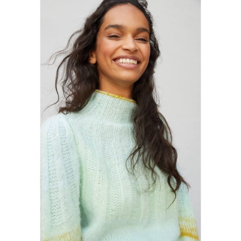 SOLD!! Anthropologie Perri ombré Alpaca tunic sweater mock neck NWOT mint - Picture 8 of 15